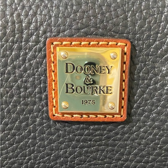 Dooney & Bourke Black Tote with Tan Straps - Picture 2 of 13
